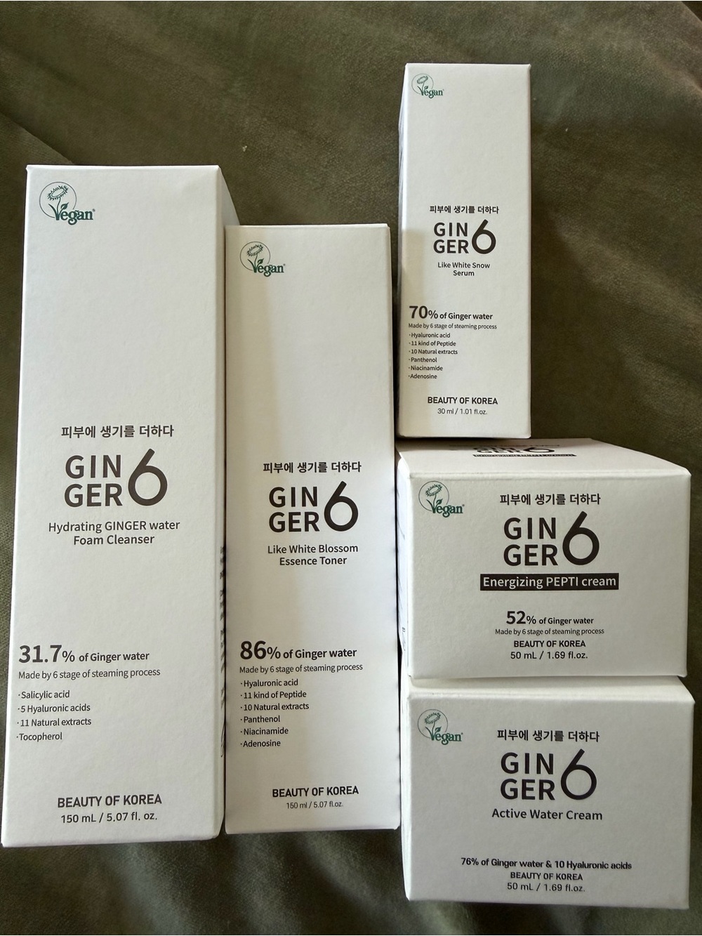Set of 5 Ginger6 Korean Skincare items - RARE brand! Expire March 2027